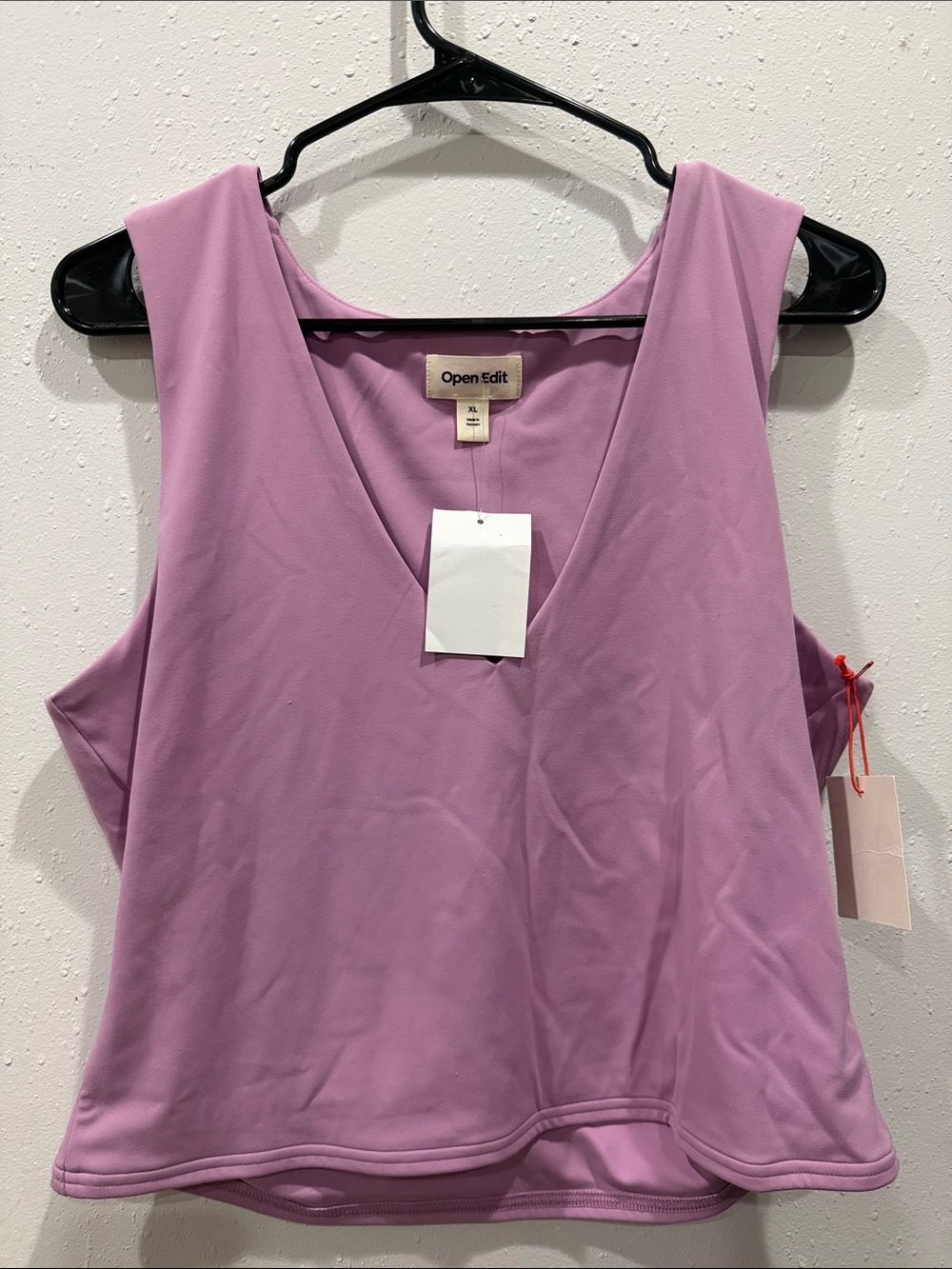 Open Edit Women's Lilac V-Neck Tank Top